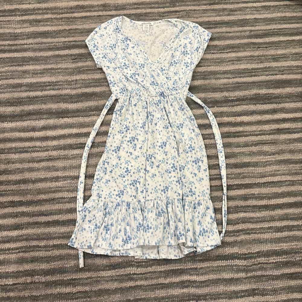 Floral Wrap Dress with Ruffle Hem